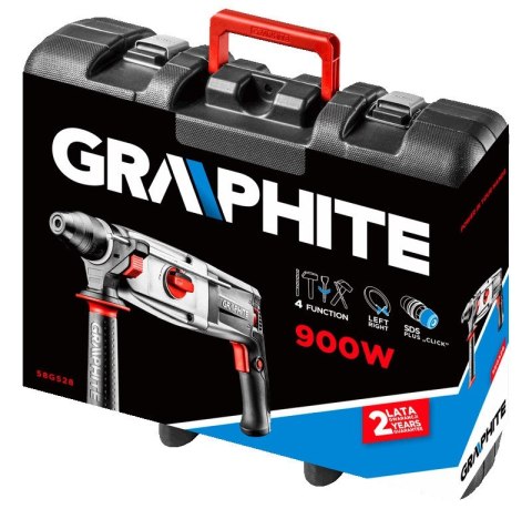 Młotowiertarka SDS+ 900W, walizka 58G528 GRAPHITE Młotowiertarka SDS+ 900W, walizka 58G528 GRAPHITE