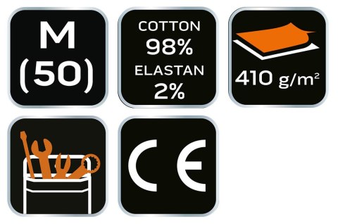 Krótkie spodenki robocze DENIM, czarne, rozmiar M Krótkie spodenki robocze DENIM, czarne, rozmiar M