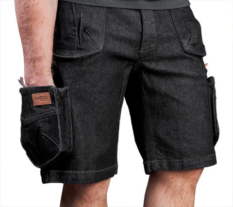 Krótkie spodenki robocze DENIM, czarne, rozmiar XS Krótkie spodenki robocze DENIM, czarne, rozmiar XS