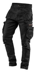 Spodnie robocze 5-kieszeniowe DENIM, czarne, XS