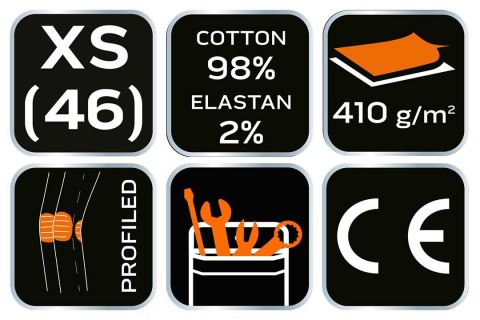 Spodnie robocze 5-kieszeniowe DENIM, czarne, XS Spodnie robocze 5-kieszeniowe DENIM, czarne, XS