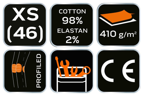 Spodnie robocze 5-kieszeniowe DENIM, czarne, XL 81-233 Spodnie robocze 5-kieszeniowe DENIM, czarne, XL 81-233