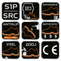 Trzewiki spawalnicze S1P SRC, skórzane, rozmiar 39