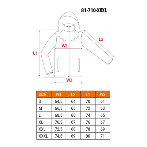 Kurtka robocza ocieplana orange 81-711-XXL NEO Kurtka robocza ocieplana orange 81-711-XXL NEO