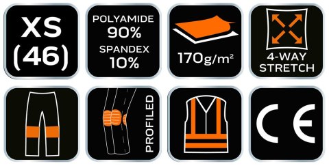 Spodnie robocze PREMIUM,4 way stretch 81-290-XS Neo Spodnie robocze PREMIUM,4 way stretch 81-290-XS Neo