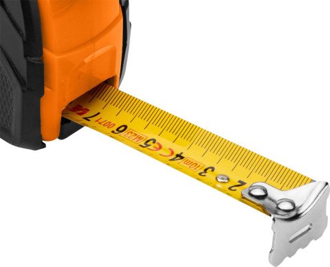 Miara zwijana stalowa 10 m x 25 mm, auto blokada, dwa przyciski stop, Miara zwijana stalowa 10 m x 25 mm, auto blokada, dwa przyciski stop,