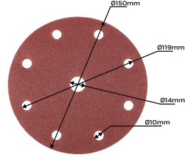 Krążki ścierne 150 mm, P60, 5 szt., z 9 ot
