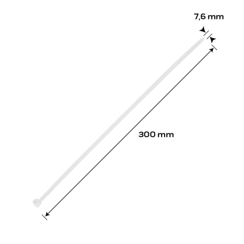Opaski zaciskowe EXTREME 7.6 × 300 mm, białe Opaski zaciskowe EXTREME 7.6 × 300 mm, białe