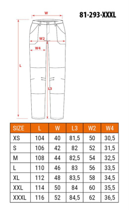 SPODNIE ROBOCZE OUTDOOR, 4 WAY STRETCH, ZIELONE-SZARE, ROZMIAR X