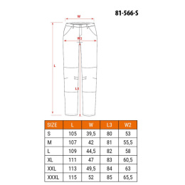 Spodnie robocze softshell rozmiar XXXL 81-566 NEO