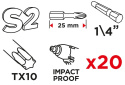 Bity udarowe TX10 x 25 mm, 20