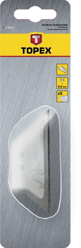 OSTRZA TRAPEZOWE WYMIENNE 5 szt 17B405 TOPEX OSTRZA TRAPEZOWE WYMIENNE 5 szt 17B405 TOPEX
