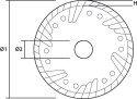 Tarcza diamentowa 200 x 25.4 mm, turbo 57H871