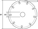 Tarcza diamentowa 115 x 22.2 mm, segmentowa
