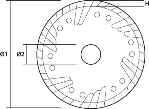 Tarcza diamentowa 115 x 22.2 mm, turbo 57H625 Tarcza diamentowa 115 x 22.2 mm, turbo 57H625