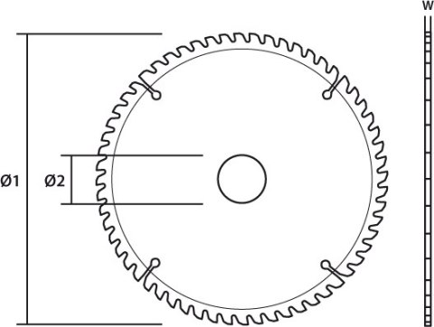 Tarcza do pilarki, widiowa, 216 x 30 mm, 48 zębów Tarcza do pilarki, widiowa, 216 x 30 mm, 48 zębów