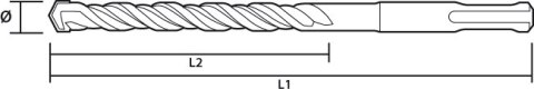 Wiertło do betonu SDS Plus, 9 x 350 mm, S4, quatro Wiertło do betonu SDS Plus, 9 x 350 mm, S4, quatro