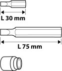 Końcówki wkrętakowe Torx, zestaw 15 szt.