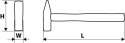 Młotek ślusarski 300 g, trzonek drewniany