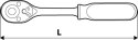 Grzechotka 3/8", 200 mm 38D521 TOPEX