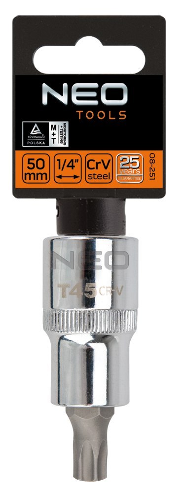 Końcówka Torx na nasadce 1/2", T25 x 55 mm Końcówka Torx na nasadce 1/2", T25 x 55 mm