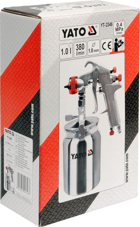 PISTOLET LAKIERN Z DOLNYM ZBIOR 1L 1,8MM YT-2346 Y PISTOLET LAKIERN Z DOLNYM ZBIOR 1L 1,8MM YT-2346 Y