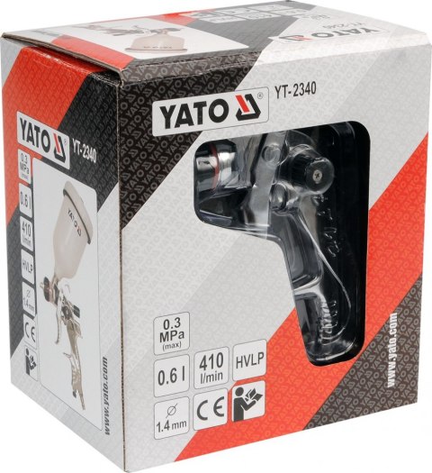 PISTOLET LAKIERNICZY HVLP 0,6L 1,4 MM YT-2340 YATO PISTOLET LAKIERNICZY HVLP 0,6L 1,4 MM YT-2340 YATO