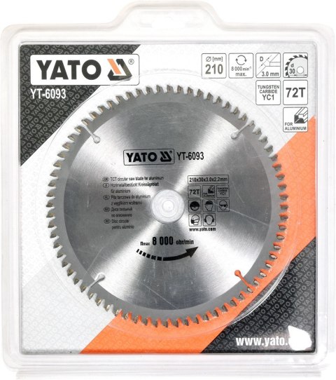 TARCZA WIDIOWA DO ALUMINIUM 210X72TX30 M TARCZA WIDIOWA DO ALUMINIUM 210X72TX30 M