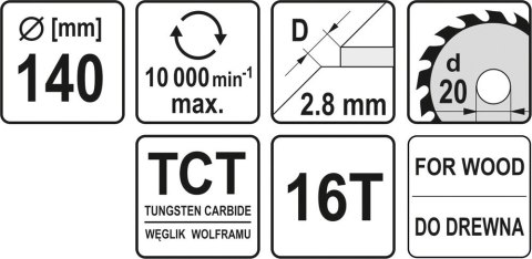 TARCZA WIDIOWA 140X16TX20 MM TARCZA WIDIOWA 140X16TX20 MM