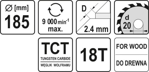 TARCZA WIDIOWA 185X18TX20MM TARCZA WIDIOWA 185X18TX20MM