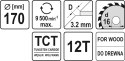 TARCZA WIDIOWA DO DREWNA 170X12TX16MM