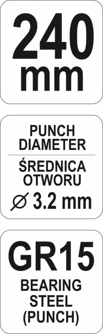SZCZYPCE DO DZIURKOWANIA BLACH 240MM YT-51320 YATO SZCZYPCE DO DZIURKOWANIA BLACH 240MM YT-51320 YATO