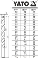 ZESTAW WIERTEŁ DO METALU CO-HSS 19 SZT. YT-41604 Y
