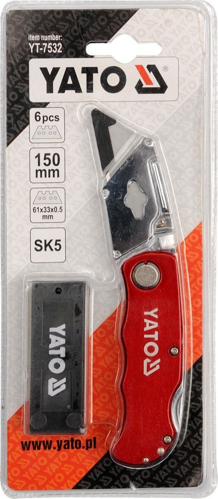NÓŻ SKŁADANY Z BLOKADĄ 150MM+OSTRZA YT-7532 YATO NÓŻ SKŁADANY Z BLOKADĄ 150MM+OSTRZA YT-7532 YATO