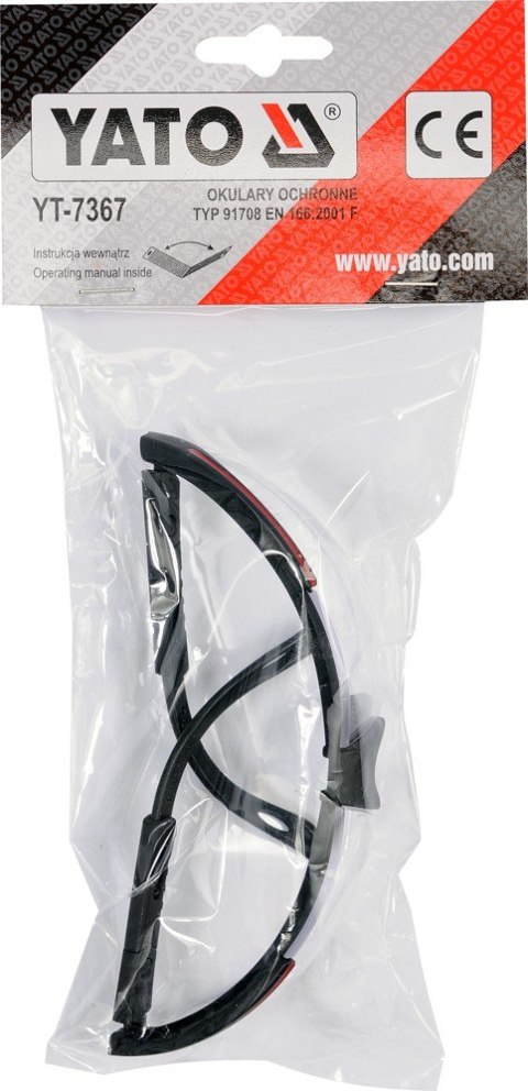 OKULARY OCHRONNE BEZBARWNE TYP 91708 YT-7367 YATO OKULARY OCHRONNE BEZBARWNE TYP 91708 YT-7367 YATO