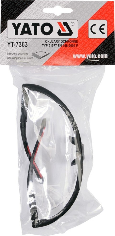 OKULARY OCHRONNE BEZBARWNE TYP 91977 YT-7363 YATO OKULARY OCHRONNE BEZBARWNE TYP 91977 YT-7363 YATO