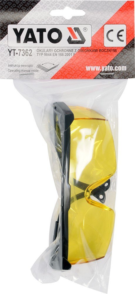 OKULARY OCHRONNE ŻÓŁTE TYP 9844 OKULARY OCHRONNE ŻÓŁTE TYP 9844
