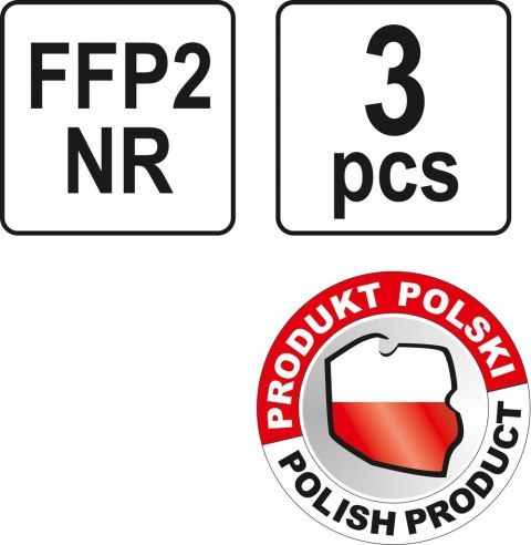 PÓŁMASKI FILTRUJĄCE FFP2/KZ 3SZT PÓŁMASKI FILTRUJĄCE FFP2/KZ 3SZT