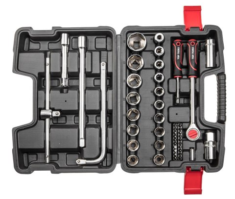 Klucze nasadowe 1/4", 1/2", zestaw 47 szt.