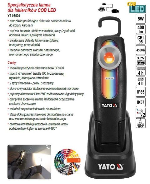 LAMPA 5W DO DOBIERANIA KOLORÓW YT-08509 YATO LAMPA 5W DO DOBIERANIA KOLORÓW YT-08509 YATO