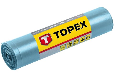 Worki na ciężkie odpady 80 L, 100 mic 23B257 TOPEX Worki na ciężkie odpady 80 L, 100 mic 23B257 TOPEX