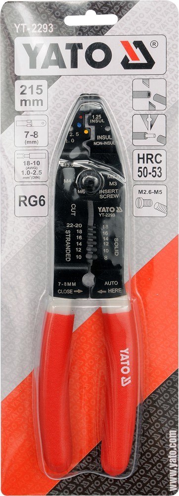SZCZYPCE DO ŚCIĄGANIA IZOLACJI 215MM YT-2293 YATO SZCZYPCE DO ŚCIĄGANIA IZOLACJI 215MM YT-2293 YATO