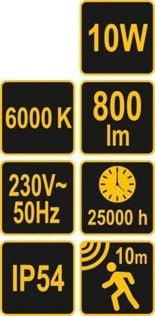 REFLEKTOR SMD LED 10W Z CZUJN. RUCHU 82845V VOREL REFLEKTOR SMD LED 10W Z CZUJN. RUCHU 82845V VOREL