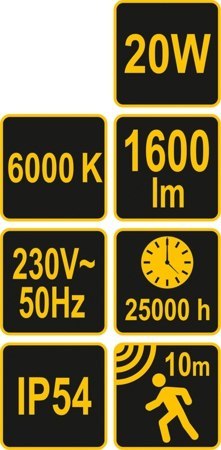 REFLEKTOR SMD LED 20W Z CZUJN. RUCHU 82846V VOREL REFLEKTOR SMD LED 20W Z CZUJN. RUCHU 82846V VOREL
