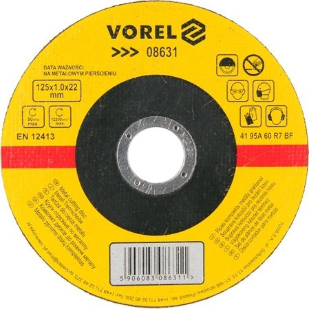 TARCZA DO CIĘCIA METALU 125X1X22 08631V VOREL TARCZA DO CIĘCIA METALU 125X1X22 08631V VOREL