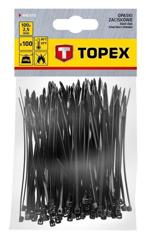 Opaski zaciskowe 3.6x300 mm 100 szt czarne 44E973 Opaski zaciskowe 3.6x300 mm 100 szt czarne 44E973