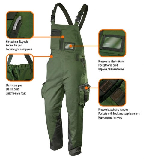 Ogrodniczki robocze CAMO olive 81-242-XL NEO Ogrodniczki robocze CAMO olive 81-242-XL NEO