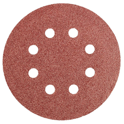 Krążki ścierne 125 mm, K60, 5 szt., z 8 otworami Krążki ścierne 125 mm, K60, 5 szt., z 8 otworami