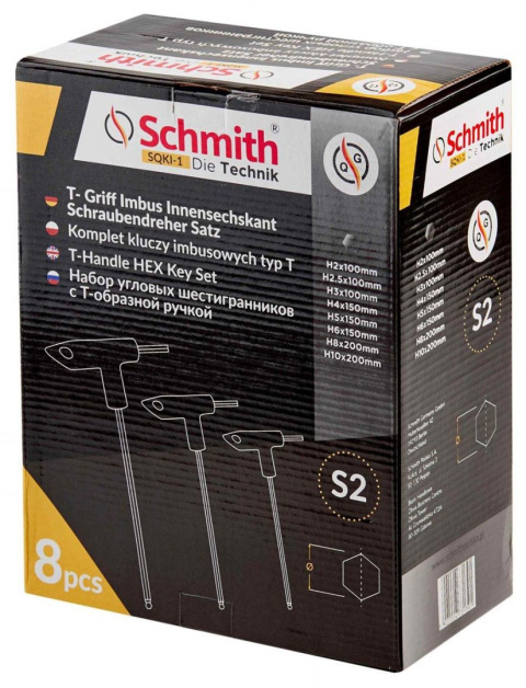 KOMPLET KLUCZY IMBUSOWYCH TYP T 8 SZT SCHMITH KOMPLET KLUCZY IMBUSOWYCH TYP T 8 SZT SCHMITH