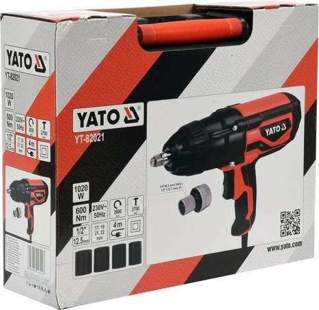 ELEKTRYCZNY KLUCZ UDAROWY 1/2" 600Nm YT-82021 YATO ELEKTRYCZNY KLUCZ UDAROWY 1/2" 600Nm YT-82021 YATO